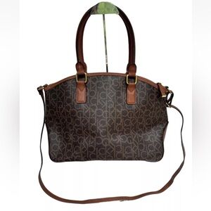 Calvin Klein CK Monogram Leather Shoulder/ Handbag